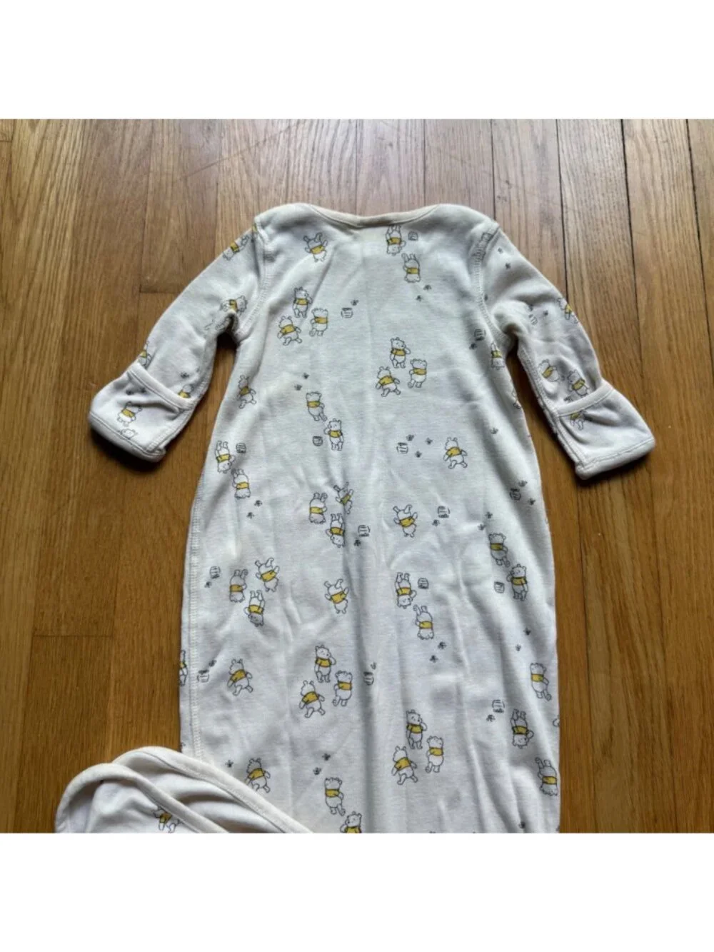 Hanna Andersson Disney Infant 0-3 Months Beige Supima Cotton Pooh Sleep Gown